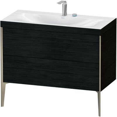 Duravit Xviu Waschtisch-Set - Wandmontage, Schwarz Eiche & Champagner Duravit Xviu Waschtisch-Set - Wandmontage, Schwarz Eiche & Champagner