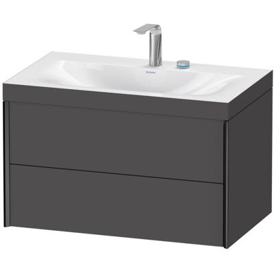 Duravit XViu Waschtisch-Unterschrank XV4615EB249C 80x48cm, 2 Schubkästen, 2 Hahnlöcher, schwarz matt, Rahmen C, graphit matt Duravit XViu Waschtisch-Unterschrank XV4615EB249C 80x48cm, 2 Schubkästen, 2 Hahnlöcher, schwarz matt, Rahmen C, graphit matt