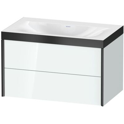 Duravit Wandmontiertes Weiß Hochglanz Set mit 2 Schubladen - Waschtisch Duravit Wandmontiertes Weiß Hochglanz Set mit 2 Schubladen - Waschtisch