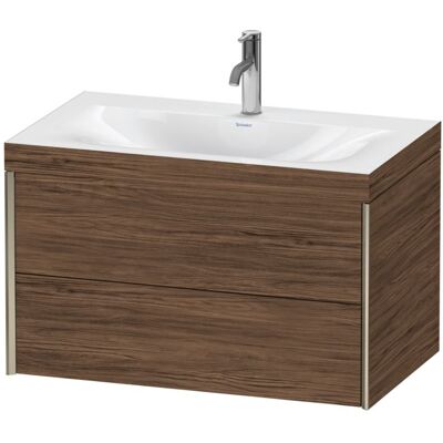 Duravit XViu Waschtisch-Unterschrank XV4615OB121C 80x48cm, 2 Schubkästen, 1 Hahnloch, champagner matt, Rahmen C, nussbaum dunkel Duravit XViu Waschtisch-Unterschrank XV4615OB121C 80x48cm, 2 Schubkästen, 1 Hahnloch, champagner matt, Rahmen C, nussbaum dunkel