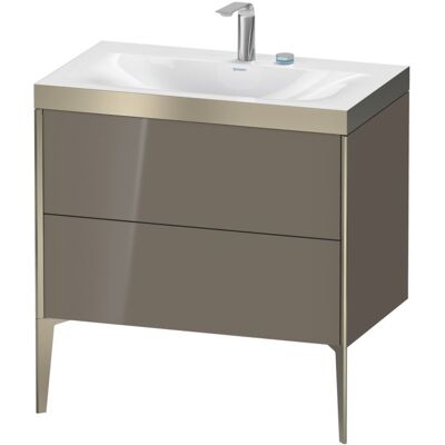 Duravit XViu Waschtisch-Unterschrank XV4710EB189P 80x48cm, 2 Auszüge, 2 Hahnlöcher, champagner matt, Rahmen P, flannel grey hochglanz Duravit XViu Waschtisch-Unterschrank XV4710EB189P 80x48cm, 2 Auszüge, 2 Hahnlöcher, champagner matt, Rahmen P, flannel grey hochglanz