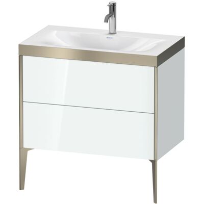 Duravit XViu Waschtisch-Unterschrank XV4710OB185P 80x48cm, 2 Auszüge, 1 Hahnloch, champagner matt, Rahmen P, weiß hochglanz Duravit XViu Waschtisch-Unterschrank XV4710OB185P 80x48cm, 2 Auszüge, 1 Hahnloch, champagner matt, Rahmen P, weiß hochglanz