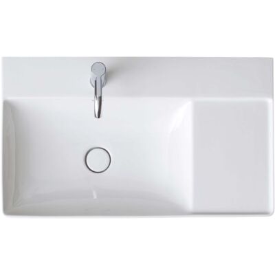 Duravit DuraSquare Möbel-Waschtisch asymmetrisch 2348800041 80x47cm, ohne Überlauf, mit Hahnlochbank, Becken links, 1 Hahnloch, weiß Duravit DuraSquare Möbel-Waschtisch asymmetrisch 2348800041 80x47cm, ohne Überlauf, mit Hahnlochbank, Becken links, 1 Hahnloch, weiß