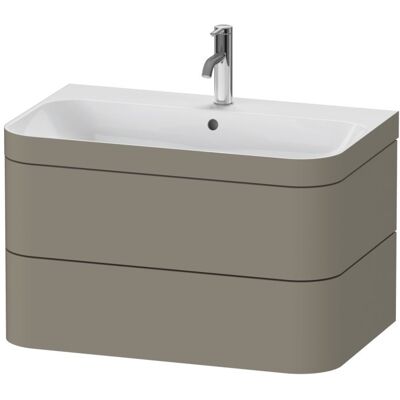 Duravit Happy D.2 Plus Wandhängendes C-Bonded-Set - Stein Grau Seidenmatt - 775 x 490 mm Duravit Happy D.2 Plus Wandhängendes C-Bonded-Set - Stein Grau Seidenmatt - 775 x 490 mm