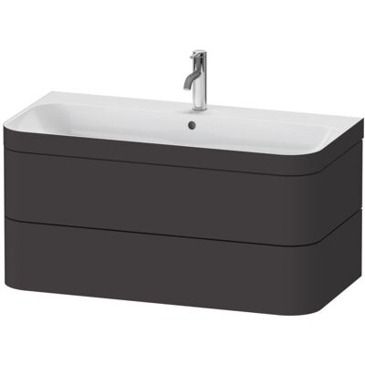 Duravit Happy D.2 Plus Wandhängendes Badezimmer-Set - Graphit Supermatt Duravit Happy D.2 Plus Wandhängendes Badezimmer-Set - Graphit Supermatt