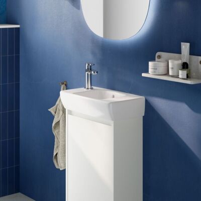 Geberit Renova Compact Waschtisch-Unterschrank 504081001 1 Tür, Korpus/Front weiß / lackiert seidenmatt, Breite 41,2 cm Geberit Renova Compact Waschtisch-Unterschrank 504081001 1 Tür, Korpus/Front weiß / lackiert seidenmatt, Breite 41,2 cm