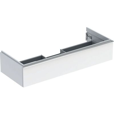 Geberit iCon Waschtisch-Unterschrank 502313012 118,4x24,7x47,6cm, weiß/lackiert hochglänzend/Griff glanzverchromt Geberit iCon Waschtisch-Unterschrank 502313012 118,4x24,7x47,6cm, weiß/lackiert hochglänzend/Griff glanzverchromt