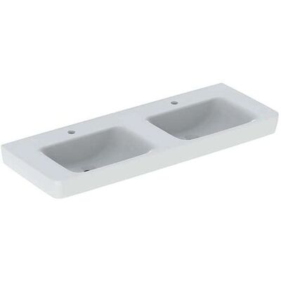 Geberit Renova Plan Doppelwaschtisch - Quadrat, 130x48cm Geberit Renova Plan Doppelwaschtisch - Quadrat, 130x48cm