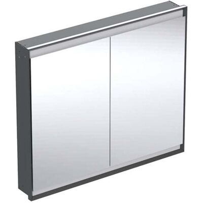 Geberit One Unterputz Spiegelschrank 505804007 105 x 90 x 15 cm, schwarz matt/Aluminium pulverbeschichtet, mit ComfortLight, 2 Türen Geberit One Unterputz Spiegelschrank 505804007 105 x 90 x 15 cm, schwarz matt/Aluminium pulverbeschichtet, mit ComfortLight, 2 Türen