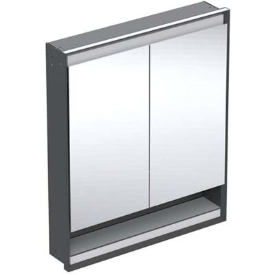 Geberit One Unterputz Spiegelschrank 505822007 75 x 90 x 15 cm, schwarz matt/Aluminium pulverbeschichtet, mit Nische und ComfortLight, 2 Türen Geberit One Unterputz Spiegelschrank 505822007 75 x 90 x 15 cm, schwarz matt/Aluminium pulverbeschichtet, mit Nische und ComfortLight, 2 Türen