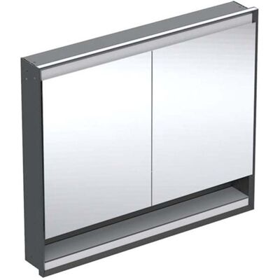Geberit One Unterputz Spiegelschrank 505824007 105 x 90 x 15 cm, schwarz matt/Aluminium pulverbeschichtet, mit Nische und ComfortLight, 2 Türen Geberit One Unterputz Spiegelschrank 505824007 105 x 90 x 15 cm, schwarz matt/Aluminium pulverbeschichtet, mit Nische und ComfortLight, 2 Türen