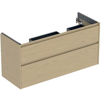 Geberit Renova Plan Unterschrank 504033PS1 2 Schubladen, Breite 124,5cm, Korpus/Front Eiche natur / Melamin Holzstruktur Geberit Renova Plan Unterschrank 504033PS1 2 Schubladen, Breite 124,5cm, Korpus/Front Eiche natur / Melamin Holzstruktur