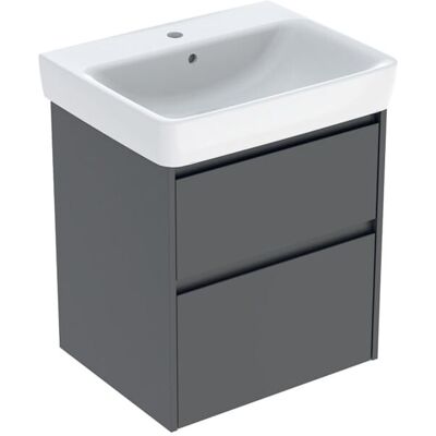 Geberit Renova Plan Waschtisch-Set 504036JK1 mit Unterschrank, Korpus/Front lava / lackiert seidenmatt, Breite 60 cm Geberit Renova Plan Waschtisch-Set 504036JK1 mit Unterschrank, Korpus/Front lava / lackiert seidenmatt, Breite 60 cm