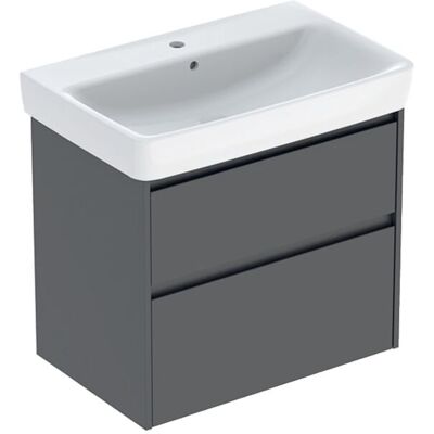 Geberit Renova Plan Waschtisch-Set 504037JK1 mit Unterschrank, Korpus/Front lava / lackiert seidenmatt, Breite 75 cm Geberit Renova Plan Waschtisch-Set 504037JK1 mit Unterschrank, Korpus/Front lava / lackiert seidenmatt, Breite 75 cm