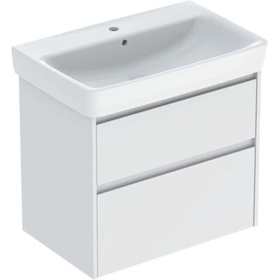 Geberit Renova Plan Waschtisch-Set 504037001 mit Unterschrank, Korpus/Front weiß / lackiert seidenmatt, Breite 75 cm Geberit Renova Plan Waschtisch-Set 504037001 mit Unterschrank, Korpus/Front weiß / lackiert seidenmatt, Breite 75 cm