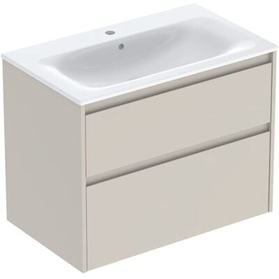 Geberit Renova Plan Möbel-Waschtisch-Set 504040DB8 Breite 80cm, Korpus/Front sandgrau / lackiert seidenmatt, Waschtisch weiß / KeraTect Geberit Renova Plan Möbel-Waschtisch-Set 504040DB8 Breite 80cm, Korpus/Front sandgrau / lackiert seidenmatt, Waschtisch weiß / KeraTect