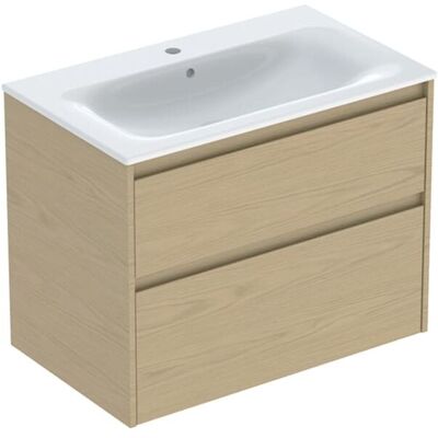 Geberit Renova Plan Möbel-Waschtisch-Set 504040PS1 Breite 80cm, Korpus/Front Eiche natur / Melamin Holzstruktur, Waschtisch weiß Geberit Renova Plan Möbel-Waschtisch-Set 504040PS1 Breite 80cm, Korpus/Front Eiche natur / Melamin Holzstruktur, Waschtisch weiß