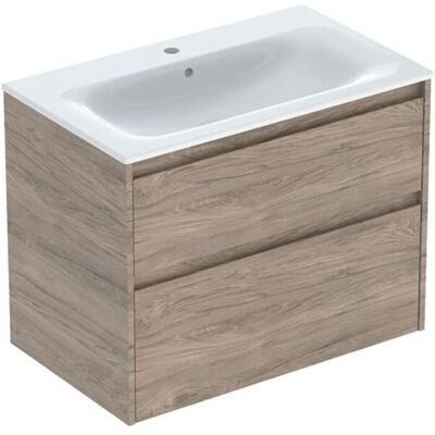 Geberit Renova Plan Möbel-Waschtisch-Set 504040JR1 Breite 80cm, Korpus/Front Nussbaum / Melamin Holzstruktur, Waschtisch weiß Geberit Renova Plan Möbel-Waschtisch-Set 504040JR1 Breite 80cm, Korpus/Front Nussbaum / Melamin Holzstruktur, Waschtisch weiß