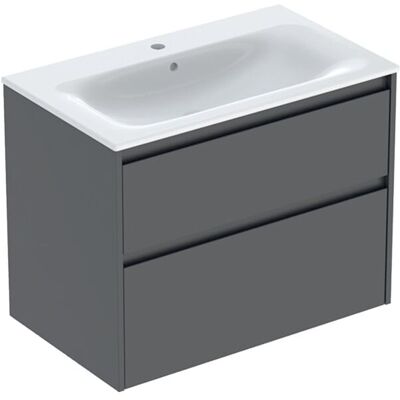 Geberit Renova Plan Möbel-Waschtisch-Set 504040JK1 Breite 80cm, Korpus/Front lava / lackiert seidenmatt, Waschtisch weiß Geberit Renova Plan Möbel-Waschtisch-Set 504040JK1 Breite 80cm, Korpus/Front lava / lackiert seidenmatt, Waschtisch weiß