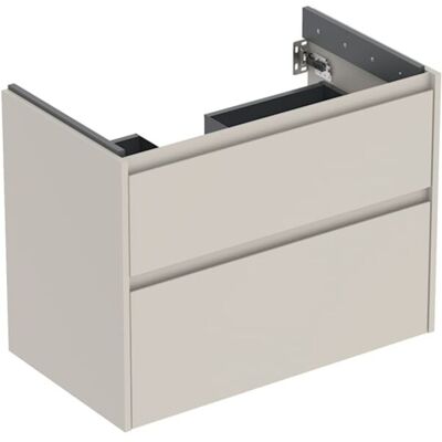 Geberit Renova Plan Waschtisch-Unterschrank 504030DB1 2 Schubladen, Korpus/Front sandgrau / lackiert seidenmatt, Breite 79,4 cm Geberit Renova Plan Waschtisch-Unterschrank 504030DB1 2 Schubladen, Korpus/Front sandgrau / lackiert seidenmatt, Breite 79,4 cm