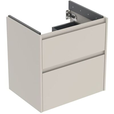 Geberit Renova Plan Waschtisch-Unterschrank 504027DB1 2 Schubladen, Korpus/Front sandgrau / lackiert seidenmatt, Breite 59,5 cm Geberit Renova Plan Waschtisch-Unterschrank 504027DB1 2 Schubladen, Korpus/Front sandgrau / lackiert seidenmatt, Breite 59,5 cm