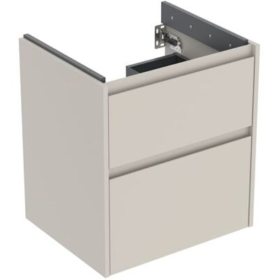 Geberit Renova Plan Waschtisch-Unterschrank 504026DB1 2 Schubladen, Korpus/Front sandgrau / lackiert seidenmatt, Breite 54,6 cm Geberit Renova Plan Waschtisch-Unterschrank 504026DB1 2 Schubladen, Korpus/Front sandgrau / lackiert seidenmatt, Breite 54,6 cm