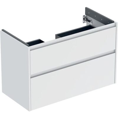 Geberit Renova Plan Waschtisch-Unterschrank 504032001 2 Schubladen, Korpus/Front weiß / lackiert seidenmatt, Breite 94,8 cm Geberit Renova Plan Waschtisch-Unterschrank 504032001 2 Schubladen, Korpus/Front weiß / lackiert seidenmatt, Breite 94,8 cm