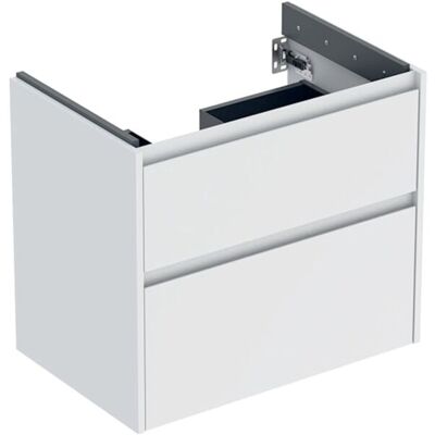 Geberit Renova Plan Waschtisch-Unterschrank 504029001 2 Schubladen, Korpus/Front weiß / lackiert seidenmatt, Breite 69,3 cm Geberit Renova Plan Waschtisch-Unterschrank 504029001 2 Schubladen, Korpus/Front weiß / lackiert seidenmatt, Breite 69,3 cm