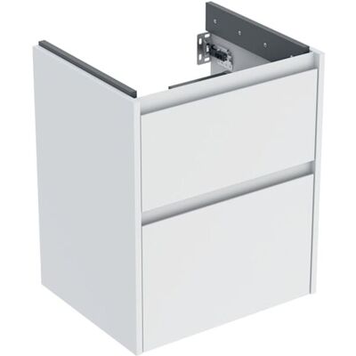 Geberit Renova Plan Waschtisch-Unterschrank 504025001 2 Schubladen, Korpus/Front weiß / lackiert seidenmatt, Breite 50,4 cm Geberit Renova Plan Waschtisch-Unterschrank 504025001 2 Schubladen, Korpus/Front weiß / lackiert seidenmatt, Breite 50,4 cm