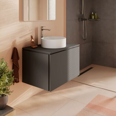 Hansgrohe Xilesa E Waschtischunterschrank 54300760 2 Schubkästen mit PushOpen, 780 x 550 mm, schiefergrau matt Hansgrohe Xilesa E Waschtischunterschrank 54300760 2 Schubkästen mit PushOpen, 780 x 550 mm, schiefergrau matt