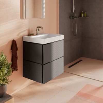 Hansgrohe Xilesa E Waschtischunterschrank 54293760 580x470 mm, mit 2 Schubkästen PushOpen, schiefergrau matt Hansgrohe Xilesa E Waschtischunterschrank 54293760 580x470 mm, mit 2 Schubkästen PushOpen, schiefergrau matt