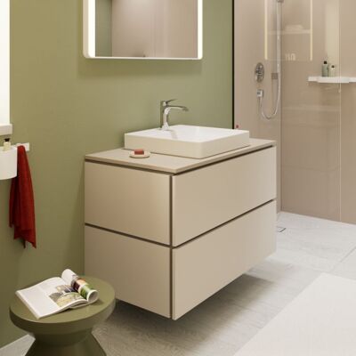 Hansgrohe Xilesa E Waschtischunterschrank 54302780 2 Schubkästen mit PushOpen, 980 x 550 mm, sandbeige matt Hansgrohe Xilesa E Waschtischunterschrank 54302780 2 Schubkästen mit PushOpen, 980 x 550 mm, sandbeige matt
