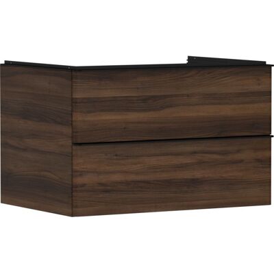 Hansgrohe Xelu Q Waschtischunterschrank 54077670 780x485x550mm, 2 Schubkästen, Nussbaum dunkel, mattschwarz Hansgrohe Xelu Q Waschtischunterschrank 54077670 780x485x550mm, 2 Schubkästen, Nussbaum dunkel, mattschwarz
