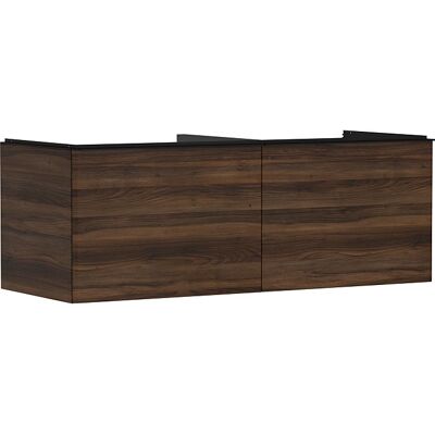 Hansgrohe Xelu Q Waschtischunterschrank 54069670 1360x485x550mm, 2 Schubkästen, Nussbaum dunkel, mattschwarz Hansgrohe Xelu Q Waschtischunterschrank 54069670 1360x485x550mm, 2 Schubkästen, Nussbaum dunkel, mattschwarz