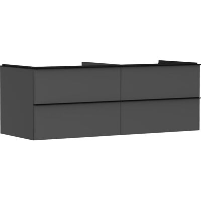 Hansgrohe Xelu Q Waschtischunterschrank 54087670 1360x485x550mm, 4 Schubkästen, diamantgrau matt, mattschwarz Hansgrohe Xelu Q Waschtischunterschrank 54087670 1360x485x550mm, 4 Schubkästen, diamantgrau matt, mattschwarz