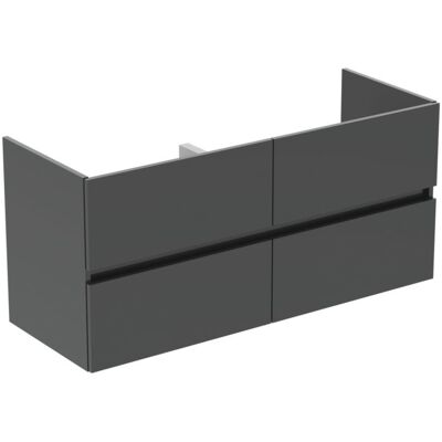 Ideal Standard Plus Möbelwaschtisch-Paket R0577TI Grau glänzend lackiert, 121,5x45,5x56,5cm, je 1 Hahnloch Ideal Standard Plus Möbelwaschtisch-Paket R0577TI Grau glänzend lackiert, 121,5x45,5x56,5cm, je 1 Hahnloch
