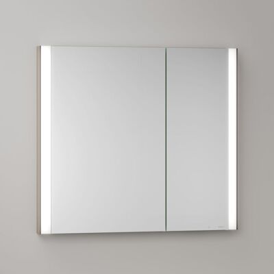 KEUCO Somaris Spiegelschrank mit Beleuchtung 14512852200 80 x 71 x 11,5 cm, Eiche hell Dekor, 2 Türen, Wandeinbau, asymmetrisch KEUCO Somaris Spiegelschrank mit Beleuchtung 14512852200 80 x 71 x 11,5 cm, Eiche hell Dekor, 2 Türen, Wandeinbau, asymmetrisch