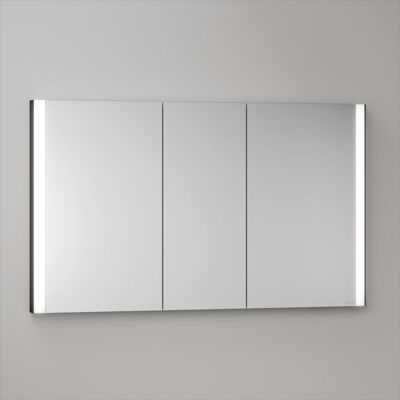 KEUCO Somaris Spiegelschrank mit Beleuchtung 14514373101 120x71x11,5cm, Wandeinbau, 3 Türen, Spiegelheizung, schwarz matt KEUCO Somaris Spiegelschrank mit Beleuchtung 14514373101 120x71x11,5cm, Wandeinbau, 3 Türen, Spiegelheizung, schwarz matt