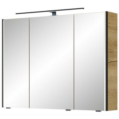 Pelipal Schwarzer Spiegelschrank – 3-türig, LED, 90cm Pelipal Schwarzer Spiegelschrank – 3-türig, LED, 90cm