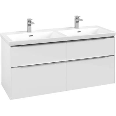Villeroy & Boch Subway 3.0 Weiß Aluminium 4-Schubladen Wandunterschrank - Waschbeckenunterschrank Villeroy & Boch Subway 3.0 Weiß Aluminium 4-Schubladen Wandunterschrank - Waschbeckenunterschrank