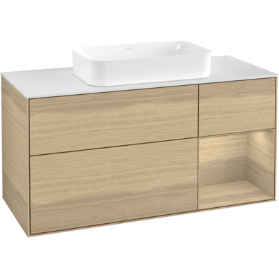 Villeroy und Boch Finion Waschtischunterschrank G711PCPC 120x60,3x50,1cm, Regal rechts Oak Veneer, Oak Veneer Villeroy und Boch Finion Waschtischunterschrank G711PCPC 120x60,3x50,1cm, Regal rechts Oak Veneer, Oak Veneer