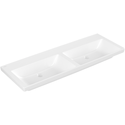 Villeroy und Boch Subway 3.0 Schrank-Doppelwaschtisch 4A71D301 130x47cm, ohne Hahnloch/ohne Überlauf, weiß Villeroy und Boch Subway 3.0 Schrank-Doppelwaschtisch 4A71D301 130x47cm, ohne Hahnloch/ohne Überlauf, weiß