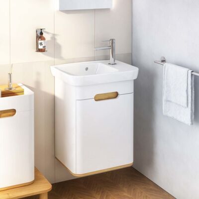 Vitra Sento Wandmontiertes Badezimmer-Set mit LED - Waschtisch- und Unterschrank Vitra Sento Wandmontiertes Badezimmer-Set mit LED - Waschtisch- und Unterschrank