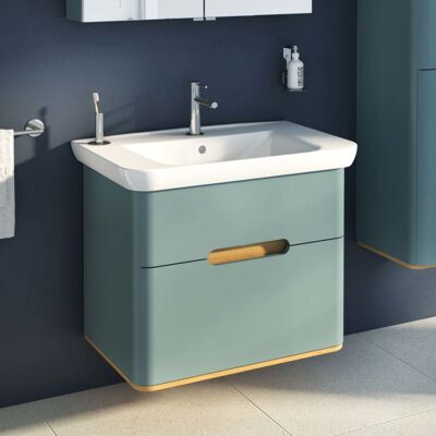 VitrA Sento Waschtisch-Möbel-Set 65877 78x48,5x68,5cm, 2 Vollauszüge, fjordgrün matt, Dekor VitrA Sento Waschtisch-Möbel-Set 65877 78x48,5x68,5cm, 2 Vollauszüge, fjordgrün matt, Dekor