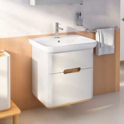 VitrA Sento Waschtisch-Möbel-Set 65988 63x48,5x68,5cm, 2 Vollauszüge, hellgrau matt, Dekor VitrA Sento Waschtisch-Möbel-Set 65988 63x48,5x68,5cm, 2 Vollauszüge, hellgrau matt, Dekor