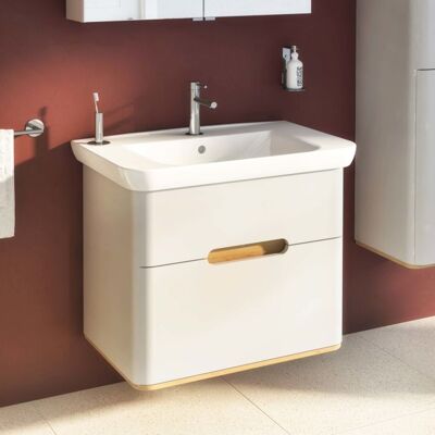 VitrA Sento Waschtisch-Möbel-Set 65989 78x48,5x68,5cm, 2 Vollauszüge, hellgrau matt, Dekor VitrA Sento Waschtisch-Möbel-Set 65989 78x48,5x68,5cm, 2 Vollauszüge, hellgrau matt, Dekor