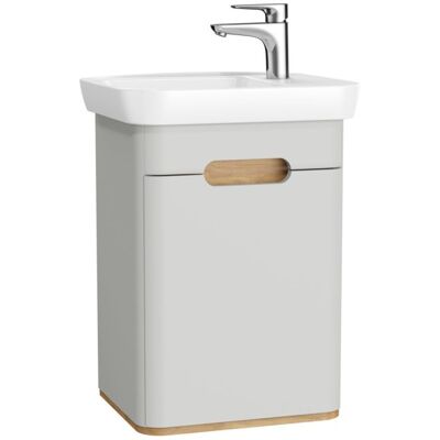 VitrA Sento Waschtisch-Möbel-Set 65981 50x37,5x68,5cm, Türanschlag rechts, hellgrau matt, Dekor VitrA Sento Waschtisch-Möbel-Set 65981 50x37,5x68,5cm, Türanschlag rechts, hellgrau matt, Dekor