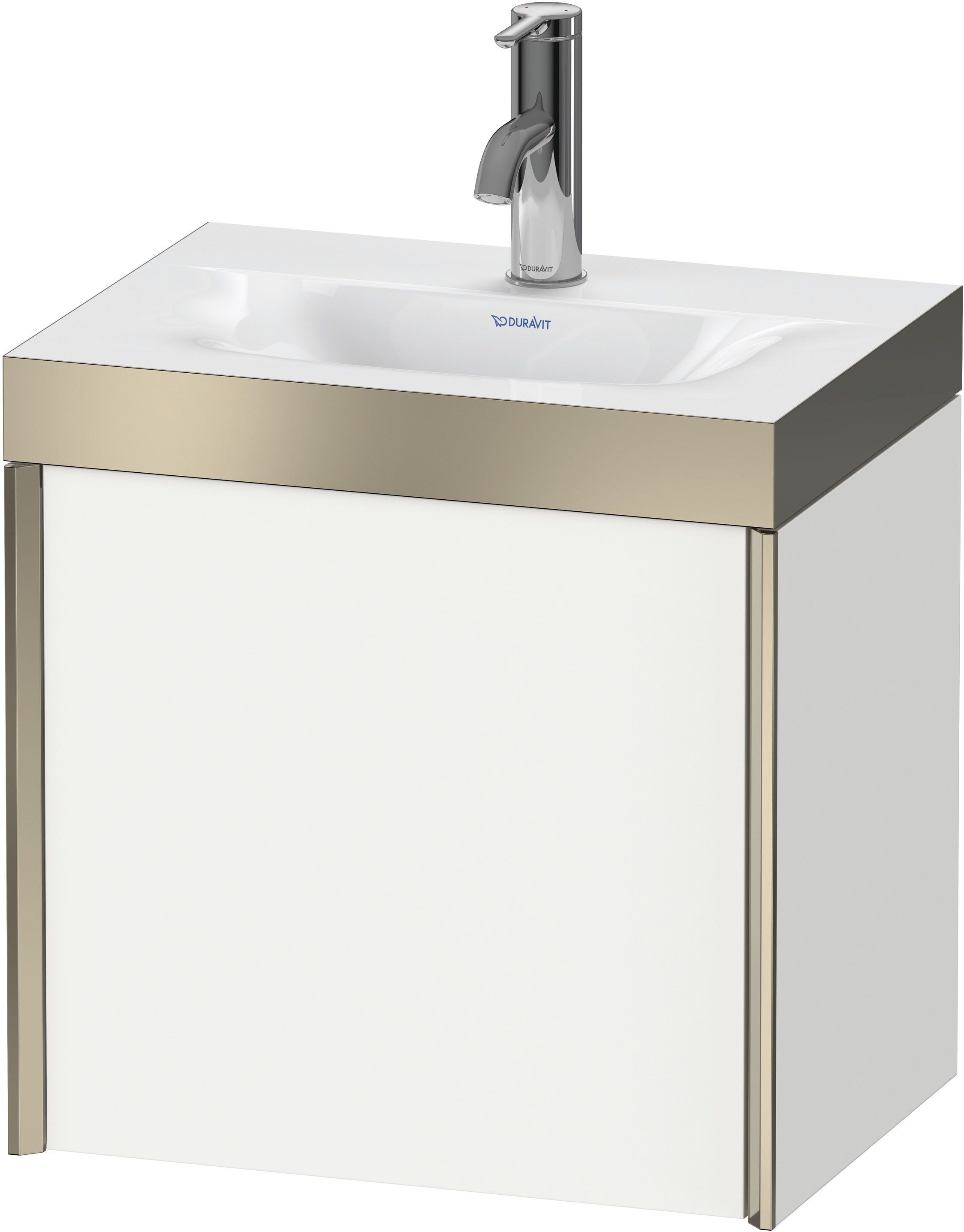 Duravit XViu Waschtisch-Unterschrank XV4631OB118P 45x33,3cm, 1 Tür, rechts, 1 Hahnloch, champagner matt, Rahmen P, weiß matt