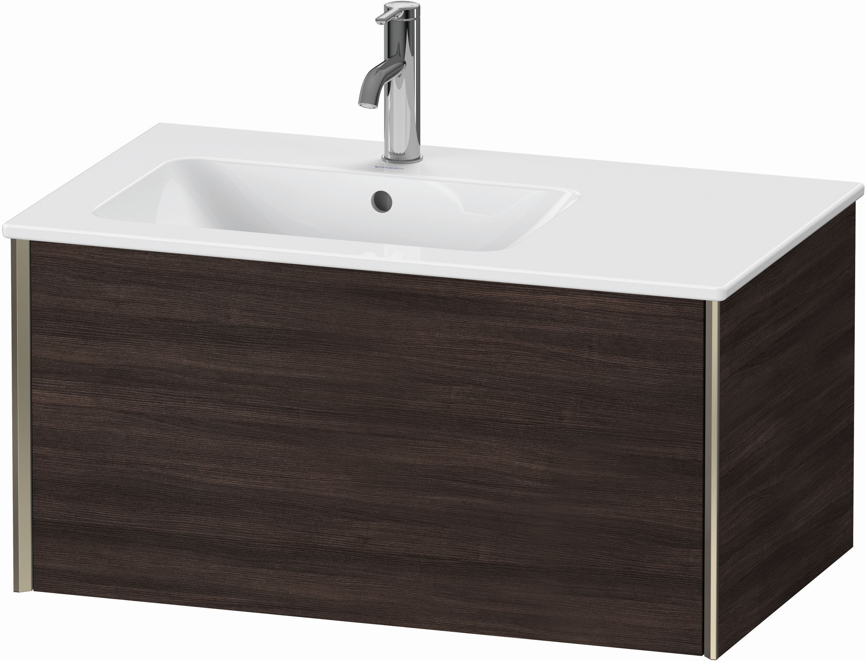 Duravit XViu Waschtisch-Unterschrank XV40260B153 81 x 40 x 48 cm, kastanie dunkel, 1 Auszug, wandhängend, champagner matt