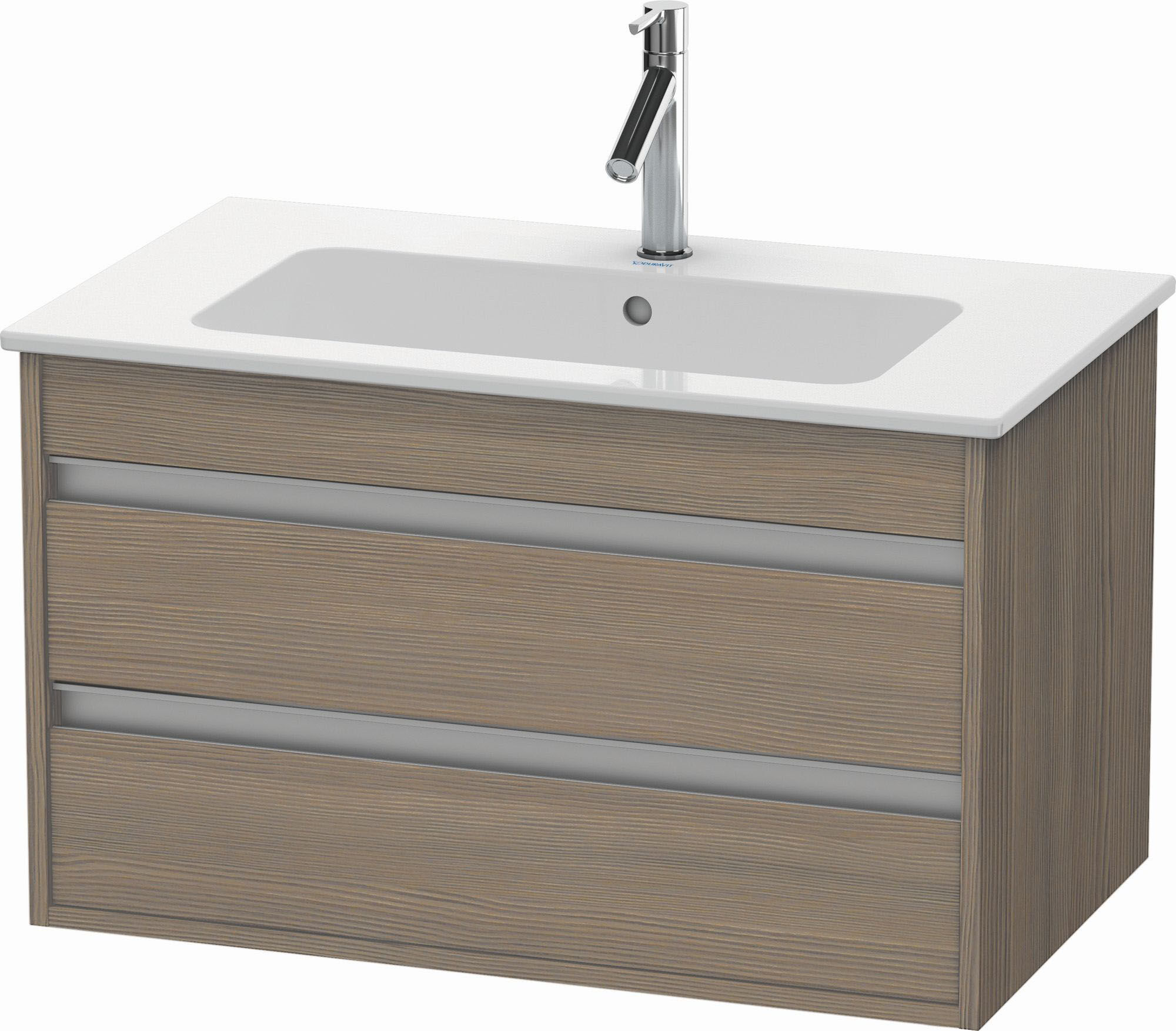 Duravit Ketho Waschtisch-Unterschrank KT642903535 80 x 47,5 cm, Eiche terra, 2 Schubkästen, wandhängend